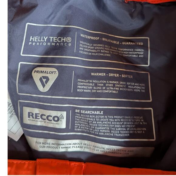 Helly Hansen Insulated Primaloft Snow Ski Snowboard Pants Orange Size XXL - Picture 5 of 13